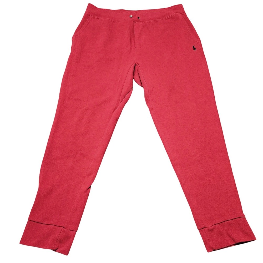 Polo Ralph Lauren Joggers Mens Large Red Sweatpants Pony Logo Casual Athletic